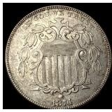 1874 Shield Nickel CHOICE AU