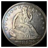 1853 Arrows Seated Liberty Half Dollar NEARLY UNCI