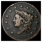 1836 Coronet Head Large Cent ABOUT UNCIRCULATED