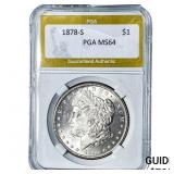 1878-S Morgan Silver Dollar PGA MS64