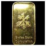 Swiss Bank Corporation 1/3 oz Gold Bar .9999 HIGH