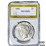1926 Silver Peace Dollar PGA MS63