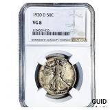 1920-D Walking Liberty Half Dollar NGC VG8