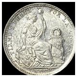 1907 Peru Silver 1 Dinero