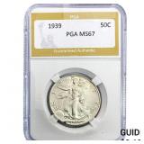 1939 Walking Liberty Half Dollar PGA MS67