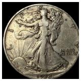1938-D Silver Walking Liberty Half Dollar NEARLY U