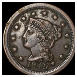 1849 Braided Hair Large Cent CLOSELY UNCIRCULATED