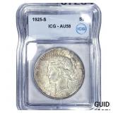 1925-S Silver Peace Dollar ICG AU58