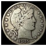 1915-D Silver Barber Half Dollar LIGHTLY CIRCULATE