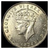1937 East Africa Silver 50 Cents