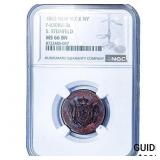 1863 New York NY S. Steinfield Token NGC MS66 BN