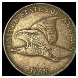 1858 Copper-Nickel Flying Eagle Cent NEARLY UNCIRC