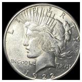 1922 Silver Peace Dollar CLOSELY UNCIRCULATED