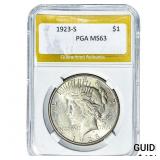 1923-S Silver Peace Dollar PGA MS63