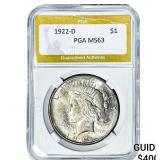 1922-D Silver Peace Dollar PGA MS63
