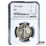 1921-D Walking Liberty Half Dollar NGC G6