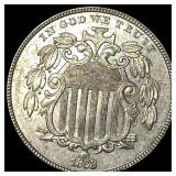 1868 Shield Nickel CHOICE AU