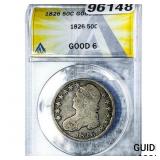 1826 Capped Bust Half Dollar ANACS G6