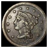 1852 Braided Hair Large Cent NEARLY UNCIRCULATED