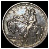 1925 Stone Mountain Silver Half Dollar NEARLY UNCI