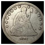 1861 Seated Liberty Quarter NICELY CIRCULATED