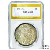 1921-S Morgan Silver Dollar PGA MS64