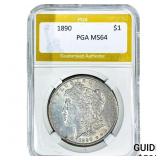 1890 Morgan Silver Dollar PGA MS64