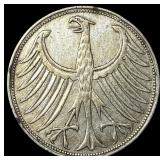 1951F Federal Republic of Germany Silver 5 Mark