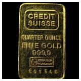 Credit Suisse 1/4 oz Gold Bar 999.9 Fine HIGH GRAD
