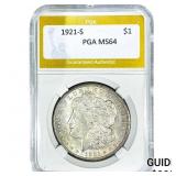 1921-S Morgan Silver Dollar PGA MS64