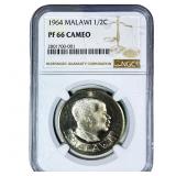 1964 Malawai 1/2 Crown NGC PF66 Cameo