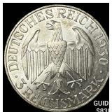 1930A Germany Silver 3 Reichsmark Graf Zeppelin