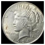 1924 Silver Peace Dollar CHOICE AU