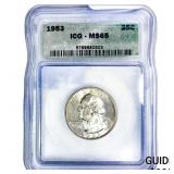 1953 Washington Silver Quarter ICG MS65