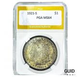 1921-S Morgan Silver Dollar PGA MS64