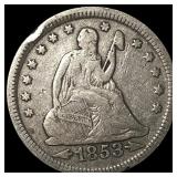 1853 Arrows Seated Liberty Quarter LIGHTLY CIRCULA