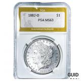 1882-O Morgan Silver Dollar PGA MS63