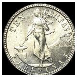 1944-D Philippines Silver 10 Centavos