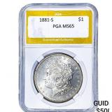 1881-S Morgan Silver Dollar PGA MS65