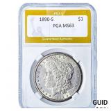 1890-S Morgan Silver Dollar PGA MS63