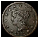 1842 Braided Hair Large Cent NEARLY UNCIRCULATED