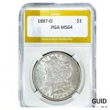 1887-O Morgan Silver Dollar PGA MS64
