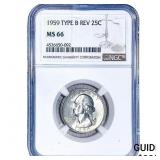 1959 Washington Silver Quarter NGC MS66