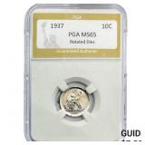 1937 Seated Liberty Dime PGA MS65 Rotated Dies