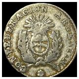 1854 Argentina La Rioja Silver 1/2 Real