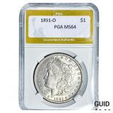 1891-O Morgan Silver Dollar PGA MS64