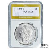 1878-S Morgan Silver Dollar PGA MS64