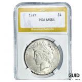 1927 Silver Peace Dollar PGA MS64