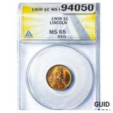 1909 Wheat Cent ANACS MS65 Red