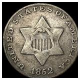1852 Silver Three-Cent Piece ABOUT UNCIRCULATED